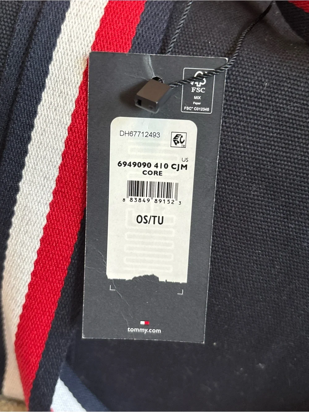 Tommy Hilfiger signature navy blue canvas duffle bag